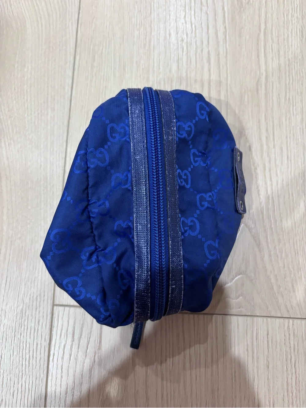 Gucci‎ Men's Royal Blue GG Logo Toiletry Pouch